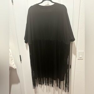 Arula Black Fringe Tunic Dress - Size A, Worn Once